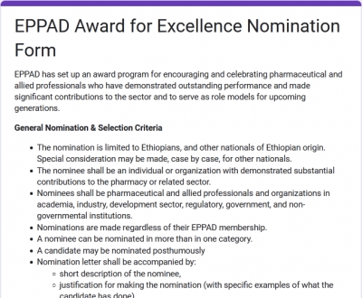 EPPAD Award for Excellence Nomination Form